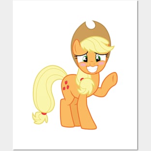 Blushing Applejack waving Posters and Art